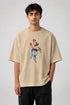 Men’s oversized Lord Shiva graphic T-shirt with spiritual hand print artwork