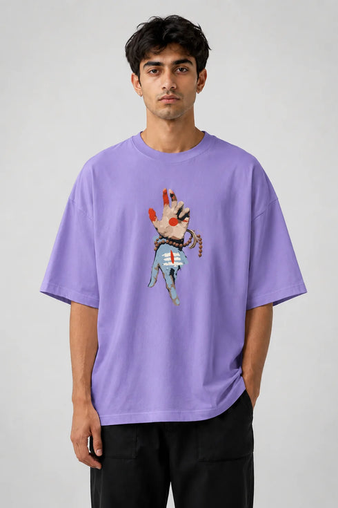 Oversized Lord Shiva Graphic T-Shirt – Hand Print Streetwear Tee
