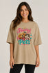 Powered By Pets Oversized T-Shirt for Women in Beige oversized fit on women model