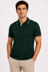 Rare Mode Men’s 280 GSM Bio-Washed Cotton Polo T-Shirt in Bottle Green front view