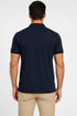 Rare Mode Men’s 280 GSM Bio-Washed Cotton Polo T-Shirt in Dark Navy Solid back view