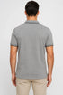Rare Mode Men’s 280 GSM Bio-Washed Cotton Polo T-Shirt in Grey Melange back view