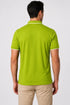 Rare Mode Men’s 280 GSM Bio-Washed Cotton Polo T-Shirt in Lime Green back view