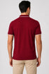 Rare Mode Men’s 280 GSM Bio-Washed Cotton Polo T-Shirt in Maroon back view