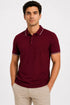 Rare Mode Men’s 280 GSM Bio-Washed Cotton Polo T-Shirt in Maroon front view