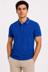Rare Mode Men’s 280 GSM Bio-Washed Cotton Polo T-Shirt in Royal Blue front view