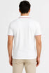 Rare Mode Men’s 280 GSM Bio-Washed Cotton Polo T-Shirt in White with Red Tipping back view