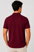 Rare Mode men’s Maroon 240 GSM bio-washed cotton polo t-shirt back view with small chest logo