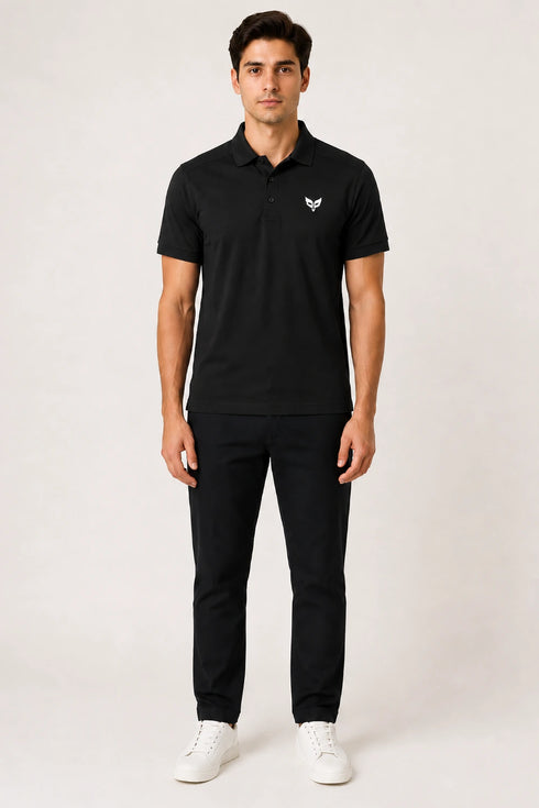 Men's Performax Polo T-Shirt - Black full model view