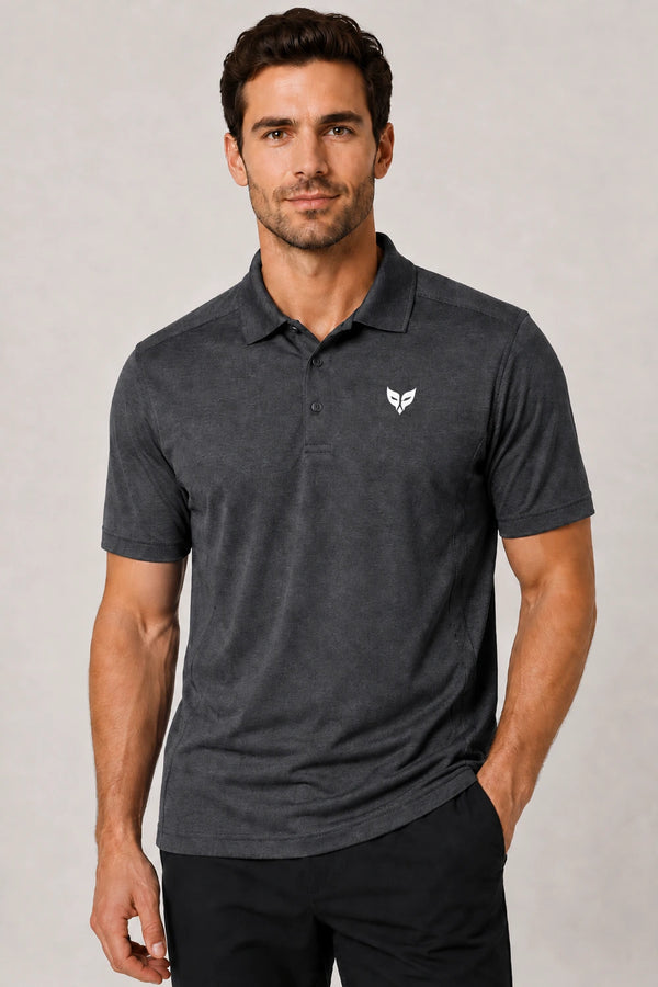 Men's Performax Polo T-Shirt - Charcoal Grey front view