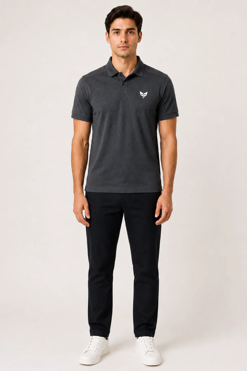 Men's Performax Polo T-Shirt - Charcoal Grey full model view