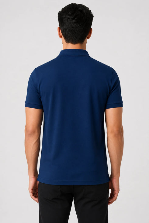 Men's Performax Polo T-Shirt - Deep Blue back view
