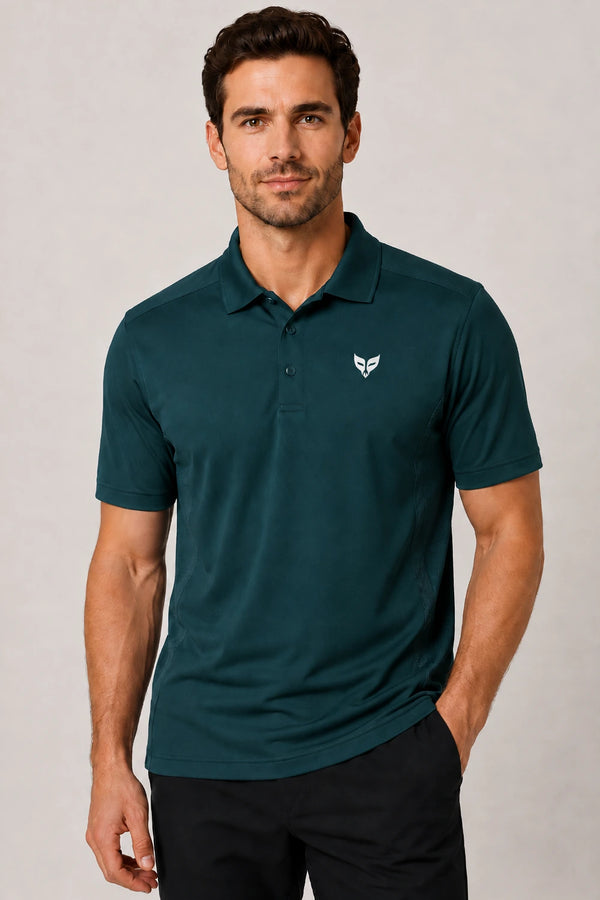 Men's Performax Polo T-Shirt - Deep Teal Green front view