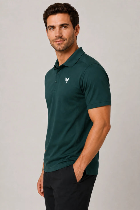 Men's Performax Polo T-Shirt - Deep Teal Green side view