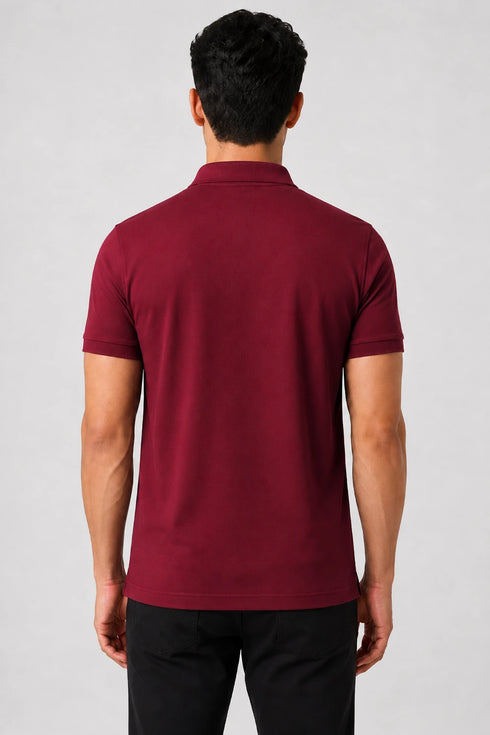 Men's Performax Polo T-Shirt - Maroon back view