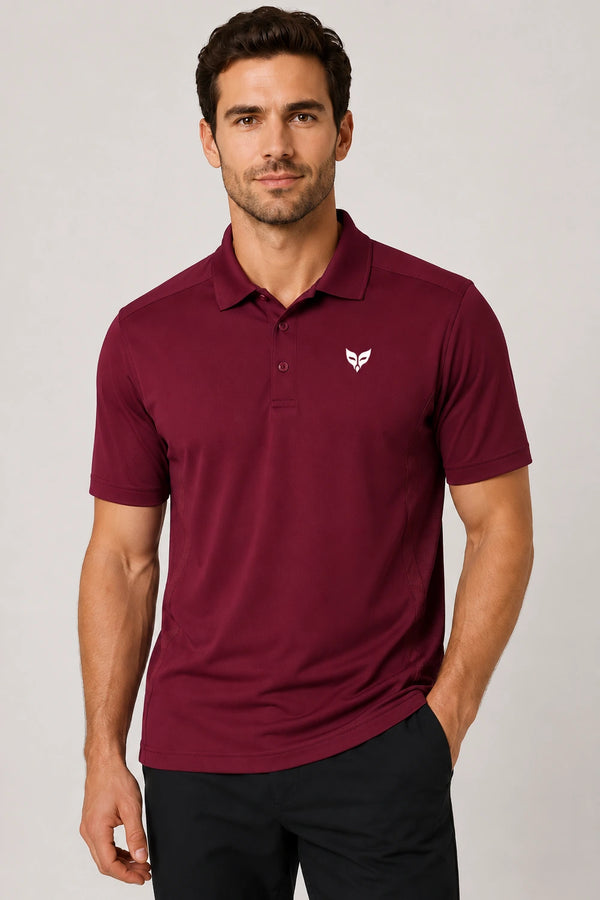 Men's Performax Polo T-Shirt - Maroon front view