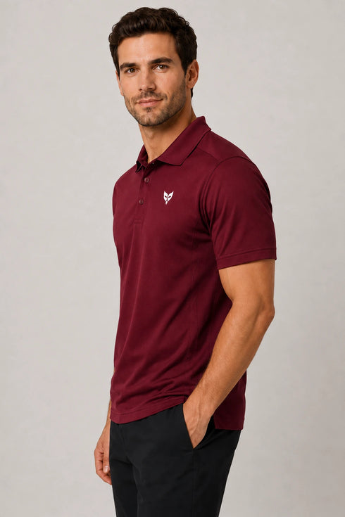 Men's Performax Polo T-Shirt - Maroon side view