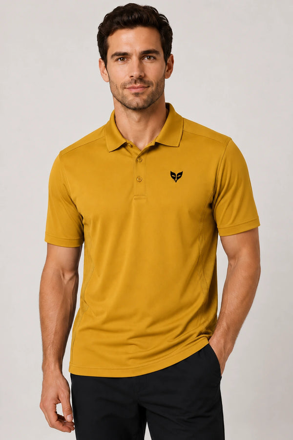 Men's Performax Polo T-Shirt - Mustard Yellow front view