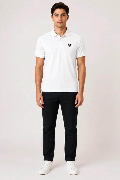 Men's Performax Polo T-Shirt - White full model view