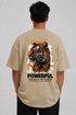 Rare Mode Powerful Premium Men T Shirt Fit Round Neck - Beige back view
