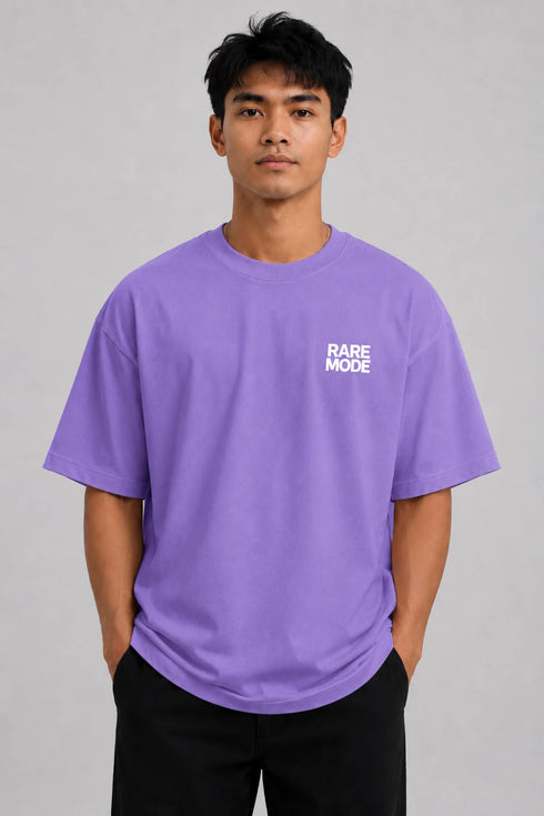 Rare Mode Powerful Premium Men T Shirt Fit Round Neck - Purple front view