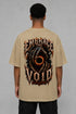 Premium Men Oversized T-Shirt - Embrace The Void in Beige - back view