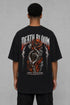 Premium Men Oversized T-Shirt - Death Bloom in Black - back view