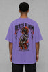 Premium Men Oversized T-Shirt - Death Bloom in Purple - back view