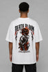 Premium Men Oversized T-Shirt - Death Bloom in White - back view
