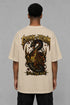 Premium Men Oversized T-Shirt - Crown Of Venom in Beige - back view
