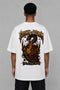 Premium Men Oversized T-Shirt - Crown Of Venom in White - back view