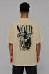 Premium Men Oversized T-Shirt - Noir Ghost in Beige - back view