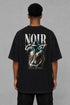 Premium Men Oversized T-Shirt - Noir Ghost in Black - back view