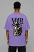Premium Men Oversized T-Shirt - Noir Ghost in Purple - back view
