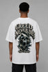 Premium Men Oversized T-Shirt - Greed Never Dies in White - back view