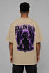 Premium Men Oversized T-Shirt - Fallen Angel in Beige - back view