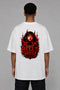Premium Men Oversized T-Shirt - Hell’s Muse in White - back view