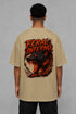 Premium Men Oversized T-Shirt - Feral Inferno in Beige - back view