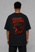 Premium Men Oversized T-Shirt - Feral Inferno in Black - back view