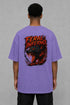 Premium Men Oversized T-Shirt - Feral Inferno in Purple - back view