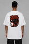 Premium Men Oversized T-Shirt - Feral Inferno in White - back view
