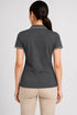 Women's 280 GSM Bio-Washed Cotton Polo T-Shirt - Charcoal / White Border back view