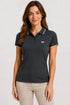 Women's 280 GSM Bio-Washed Cotton Polo T-Shirt - Charcoal / White Border front view