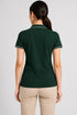 Women's 280 GSM Bio-Washed Cotton Polo T-Shirt - Forest Green / White Border back view