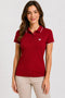 Women's 280 GSM Bio-Washed Cotton Polo T-Shirt - Red / White Border front view