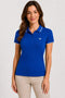 Women's 280 GSM Bio-Washed Cotton Polo T-Shirt - Royal Blue / White Border front view