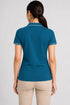 Women's 280 GSM Bio-Washed Cotton Polo T-Shirt - Teal / White Border back view