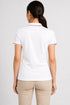 Women's 280 GSM Bio-Washed Cotton Polo T-Shirt - White / Red Border back view