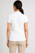 Women's 280 GSM Bio-Washed Cotton Polo T-Shirt - White / Tonal Gray Border back view