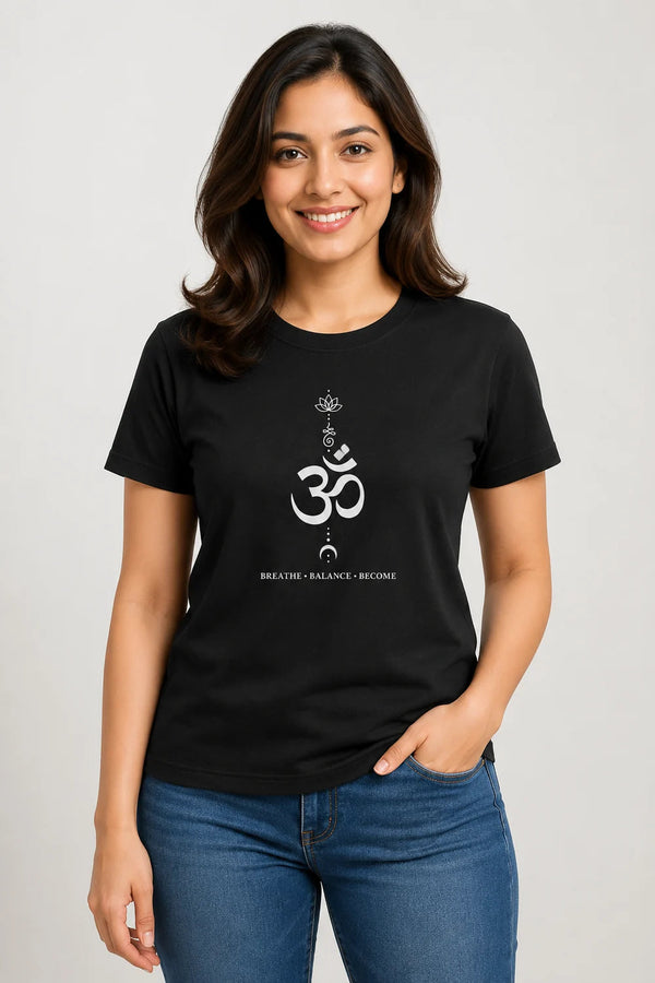 Women's Breathe Balance Become Om Yoga Regular Fit T-Shirt